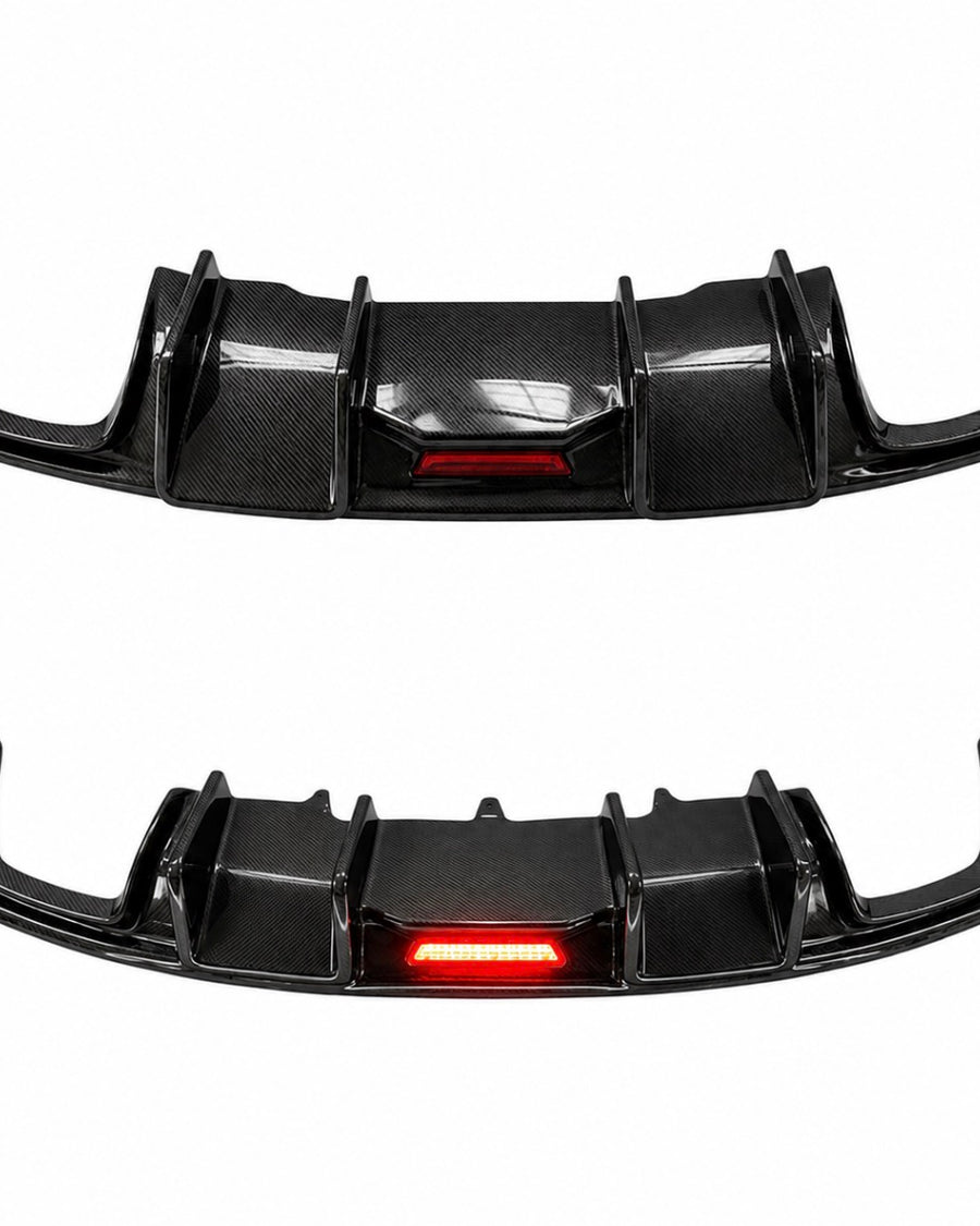 Vorsprung Parts' Audi A4/S4 B8.5 S-Line Carbon Fibre Rear Diffuser with LED (2013-2016)