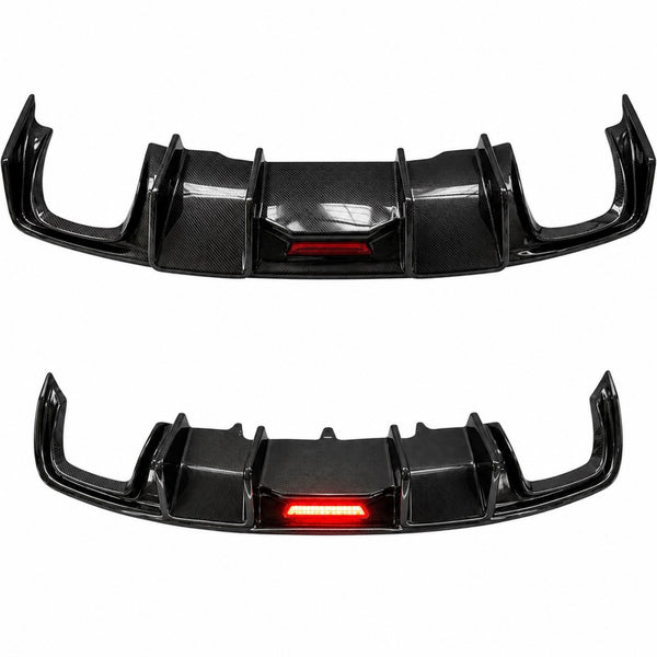 Audi A4 / S4 B8.5 S-Line Carbon Fibre Rear Diffuser with LED, 2013-2016
