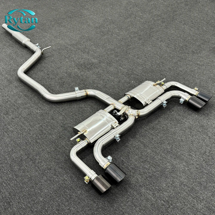 Audi A3 2.0T Valved Cat-Back Exhaust, S3-Style Quad Tip 2017-2020 — view 5