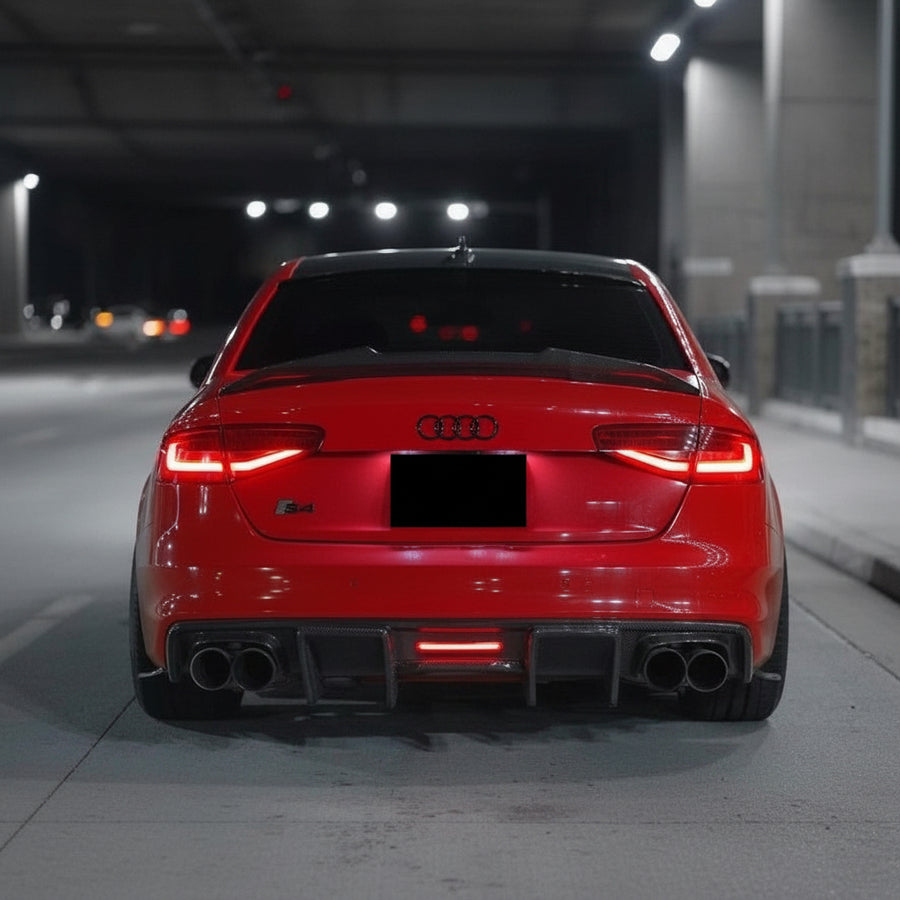 Audi A4 / S4 B8.5 S-Line Carbon Fibre Rear Diffuser with LED 2013-2016 — view 3