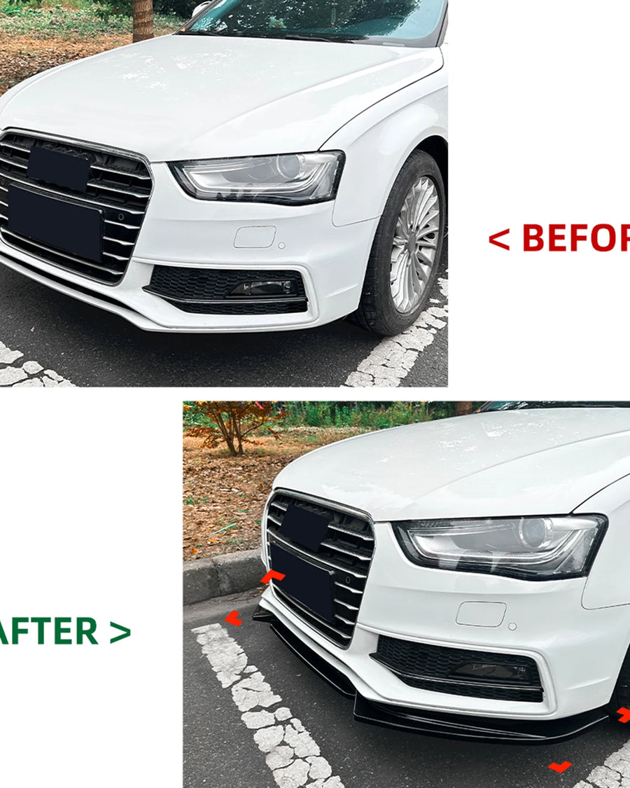 Audi A4 / S4 B8.5 S-Line Front Splitter, Gloss Black 2013-2016 — view 4