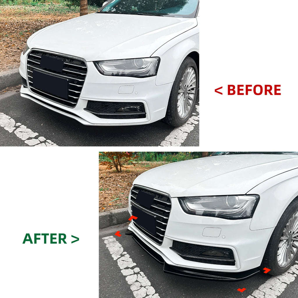 Audi A4 / S4 B8.5 S-Line Front Splitter, Gloss Black 2013-2016 — view 4
