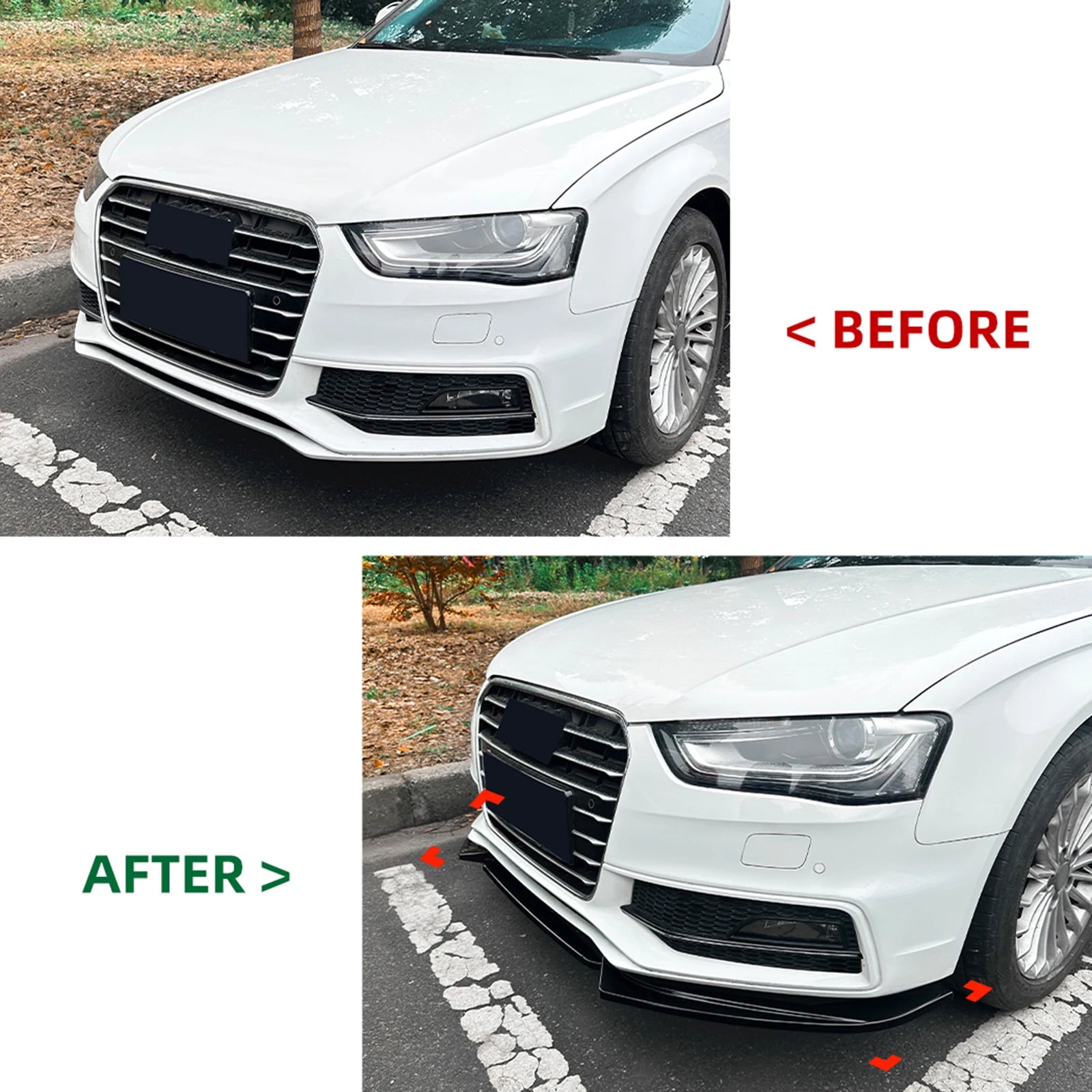 Audi A4 / S4 B8.5 S-Line Front Splitter, Gloss Black 2013-2016 — view 4