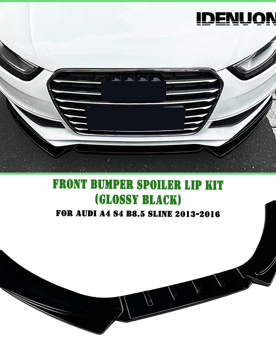 Audi A4 / S4 B8.5 S-Line Front Splitter, Gloss Black 2013-2016 — view 6