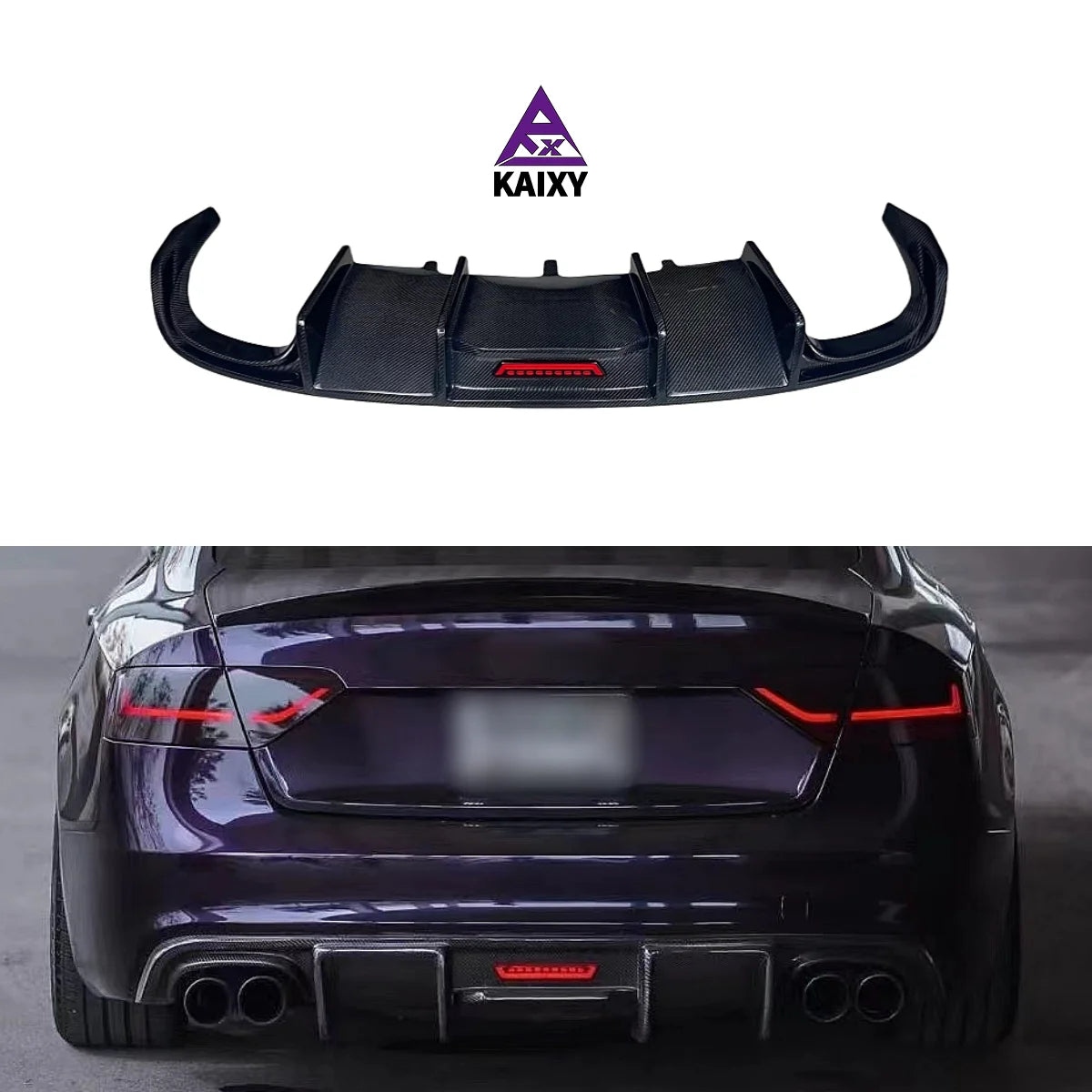 Audi A5 / S5 B8.5 Carbon Fibre Rear Diffuser with LED 2012-2016