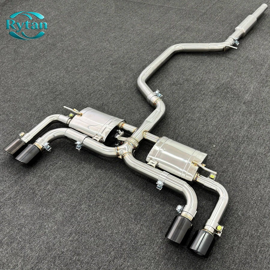Audi A3 2.0T Valved Cat-Back Exhaust, S3-Style Quad Tip 2017-2020 — view 6