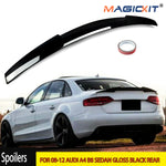 Audi A4 / S4 B8 Highkick Trunk Spoiler, Gloss Black 2009-2012 — view 2