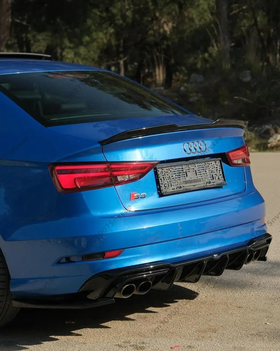 Audi A3 S-Line / S3 8V Rear Side Splitters, Gloss Black 2017-2020 — view 3