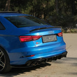 Audi A3 S-Line / S3 8V Rear Side Splitters, Gloss Black 2017-2020 — view 3