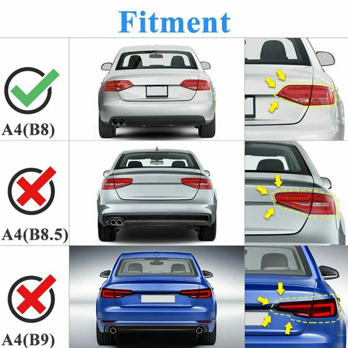 Audi A4 / S4 B8 Highkick Trunk Spoiler, Gloss Black 2009-2012 — view 3