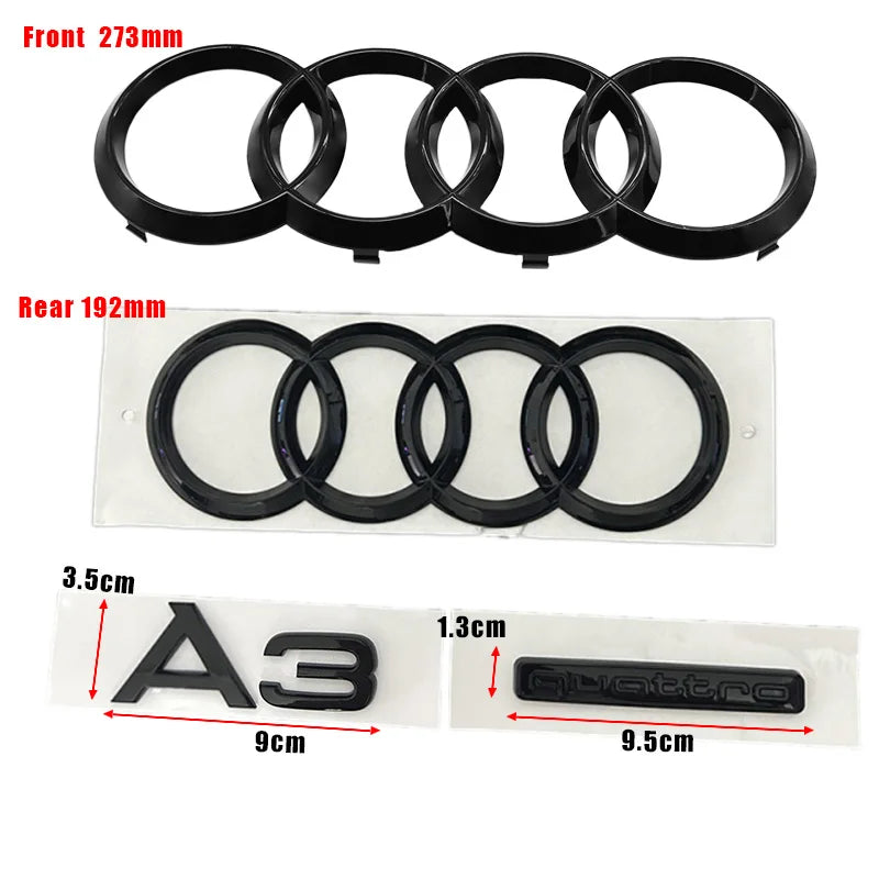 Vorsprung Parts Audi A3 Four-Ring Grille and Trunk Badge — view 9